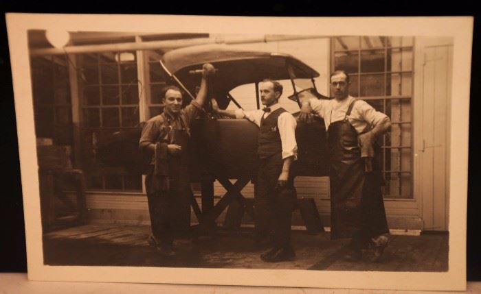 RARE RPPC 1911 KOKOMO IND: APPERSON BROTHERS FACTORY TOP CREW WITH OWNER