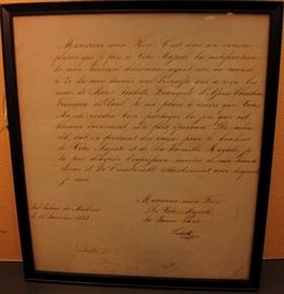 ISABELLA OF SPAIN LETTER AND SIGNATURE 