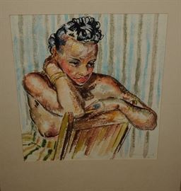 RARE EARLY HOWARD CHURCH WATERCOLOR