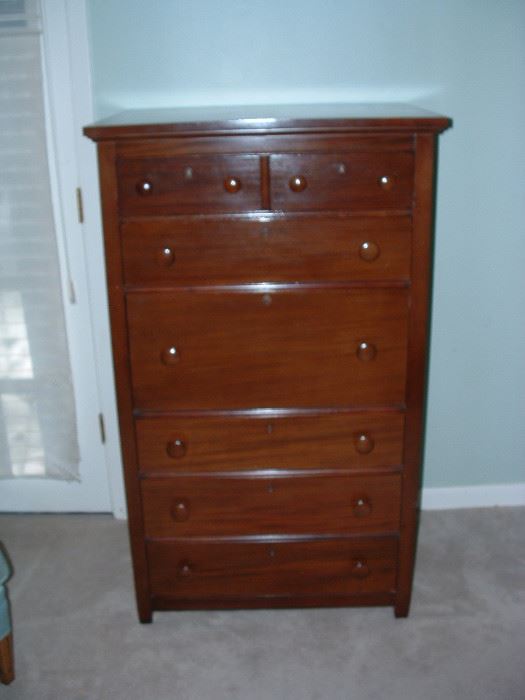 tall mahogany antique chest of drawers