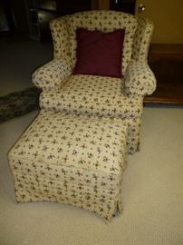 UPHOLSTERED CHAIR W/ OTTOMAN