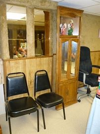 CHAIRS, CURIO CABINET