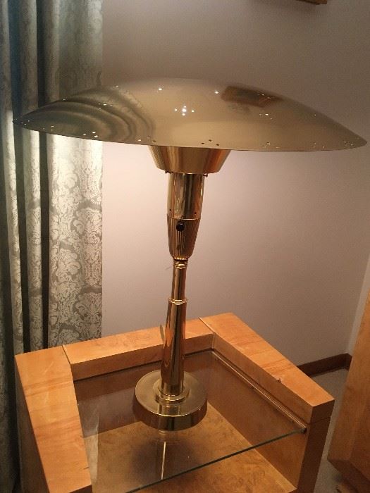 Pair of vintage brass atomic lamps MUST SEE!