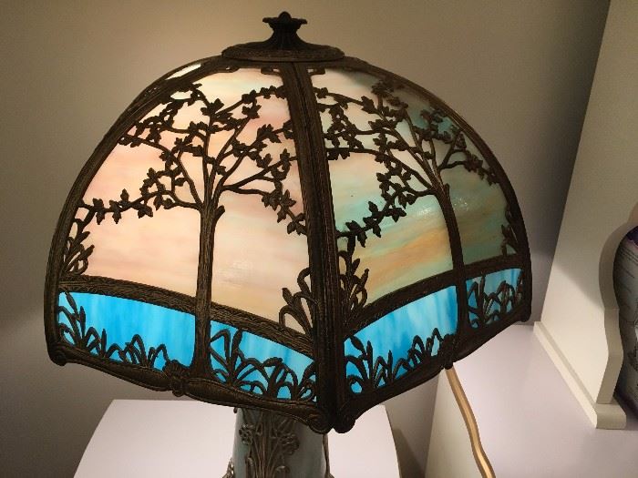 Beautiful slag-glass lamp