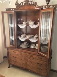 antique carved china cabinet