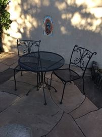 Small metal patio set