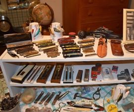 Lures, pen sets, beer bottle openers