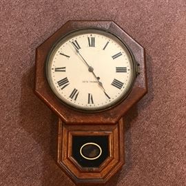  Seth Thomas Wood wall clock with pendulum  http://www.ctonlineauctions.com/detail.asp?id=649328