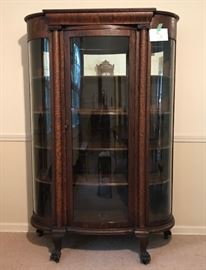 Antique china hutch - Bent glass quarter-sawn  http://www.ctonlineauctions.com/detail.asp?id=649089