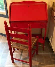 Red Vintage Wood Secretary  http://www.ctonlineauctions.com/detail.asp?id=649289