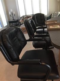 Black Leather Bar Chairs