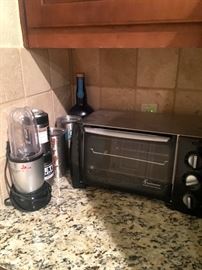 Toaster oven and other small appliances.