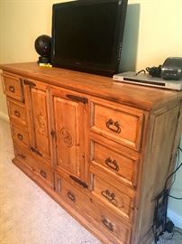 Dresser and television.