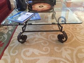 Glass & Wrought iron coffee table