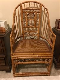 Thomasville Victorian Style Chinoiserie High Back Bamboo Armchair  225.—