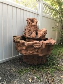Concrete Faux Stone Garden Fountain  (43”h x 36”dia)  129.—
Bring Your Hand Truck !!