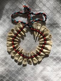 Southwest Indian Style Animal (Buffalo?) Tooth Necklace   75.—