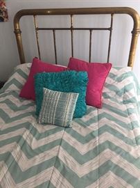 Antique brass bed head board.