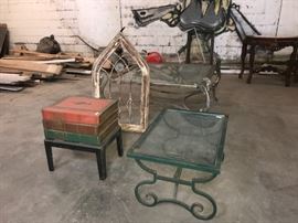 Maitland Smith Book Table and Glass Top Coffee Table