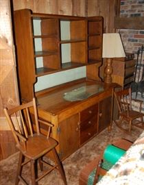 Primitive Cupboard & Shelf