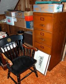 Old Oak Filing Cabinet & Notre Dame Chair