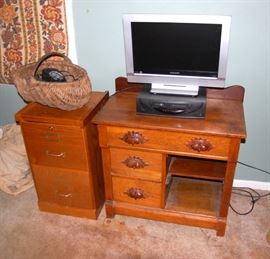 Small File cabinet & Oak Wash Stand