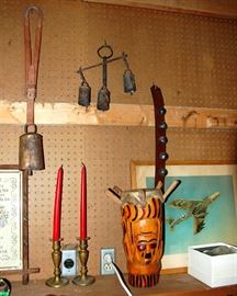 Old Cow Bells Drum & Jet Fighter Picture