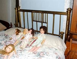 Vintage Dolls & Brass Beds