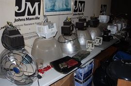 About 10 Large Sodium Vapor Industrial Lamps