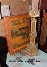 One of Several Candle Holders From Notre Dame