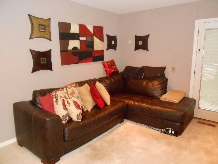 Leather corner sofa set