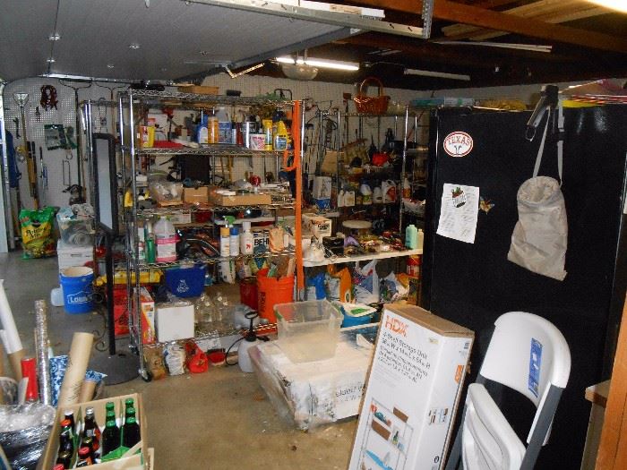 Tons of items in the garage