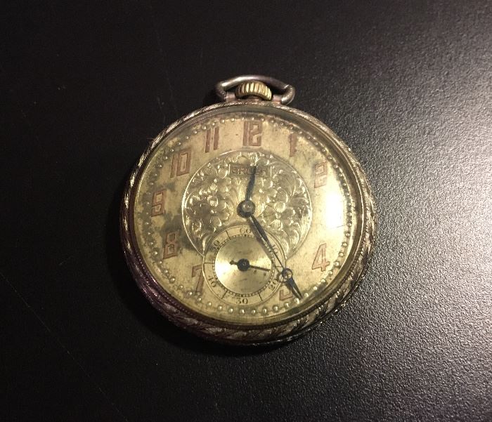 Gruen semi thin 14 k gold filled Pocket watch 17 jewel, circa 1920