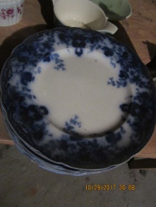 Flo blue plates about 10 with "Richmond" stamp on back with an English maker.