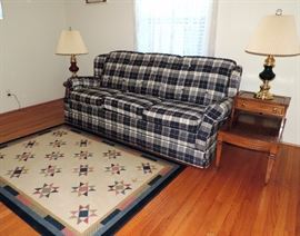 Queen Size Sleeper Sofa and Lamps