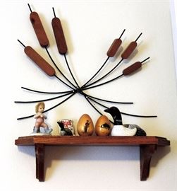 Metal Cat Tail Wall Decoration and 