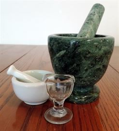 Mortar and Pestle and Eye Cup