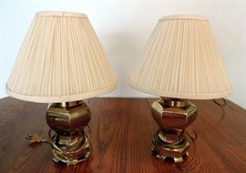 Pair of Mini Brass Lamps