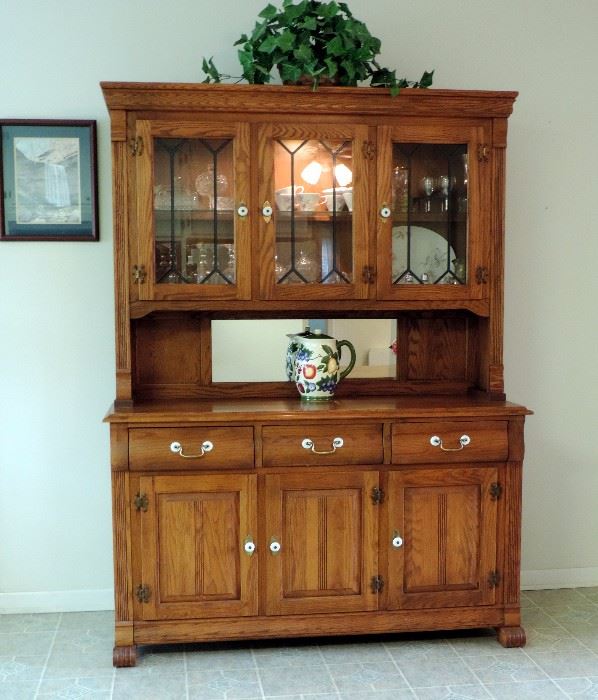 Keller Solid Oak Country  Kitchen Hutch