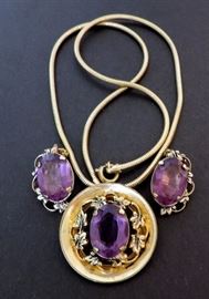 Vintage Jewelry Pendant and Earring Set