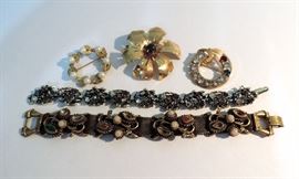 Vintage Jewelry Bracelets and Pins