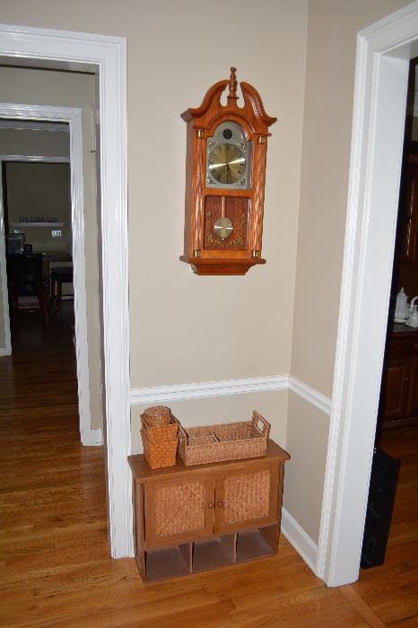 Wall Clock, Bathroom Wall Cabinet, Baskets