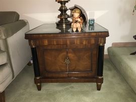 (2) glass topped end tables (only one pictured)