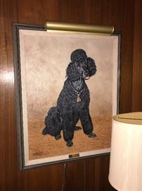 Framed dog artwork