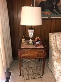 Another antique end table and lamp