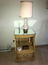 Glass topped nightstand