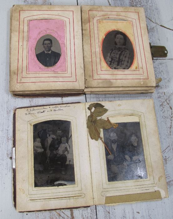 Antique Victorian Family Album Tin Types, CDV's - one  book holds the images of a West Virginia Family