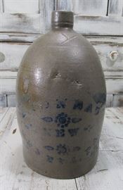 Antique New Geneva PA stoneware 1 Gallon jug