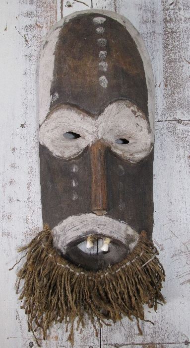 Vintage African Wood Tribal mask with Human Teeth