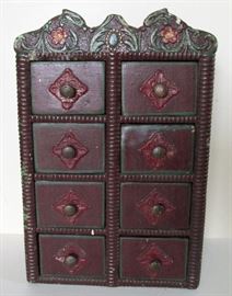 Antique Folk Art Spice Cabinet, dated on rear 